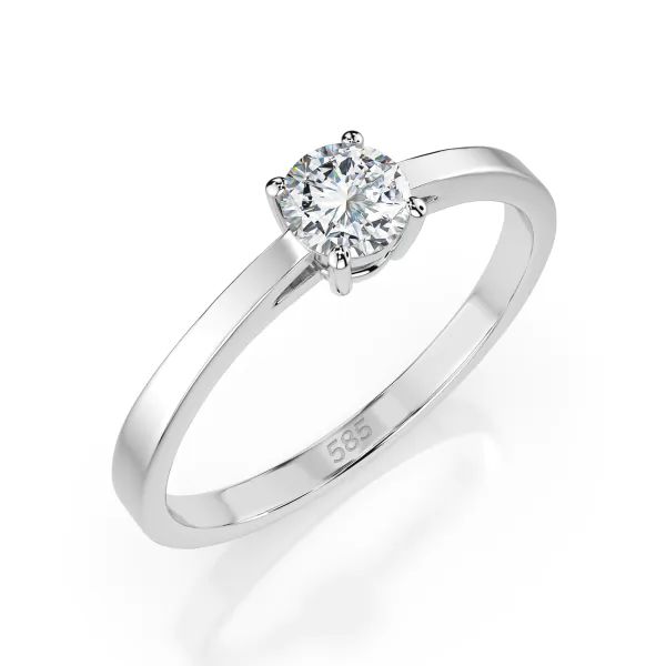 0,30 Karat Diamant Verlobungsring mit 1 Diamanten, Weißgold 585 / 14K, Weite 64 mm, Gewicht ca. 1.55 g.