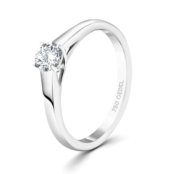 0,30 Karat Diamant Verlobungsring mit GIA Zertifikat, Weißgold 750 / 18K, Breite 1,7 mm,Weite 55 mm, Gewicht ca. 2.84 g.
