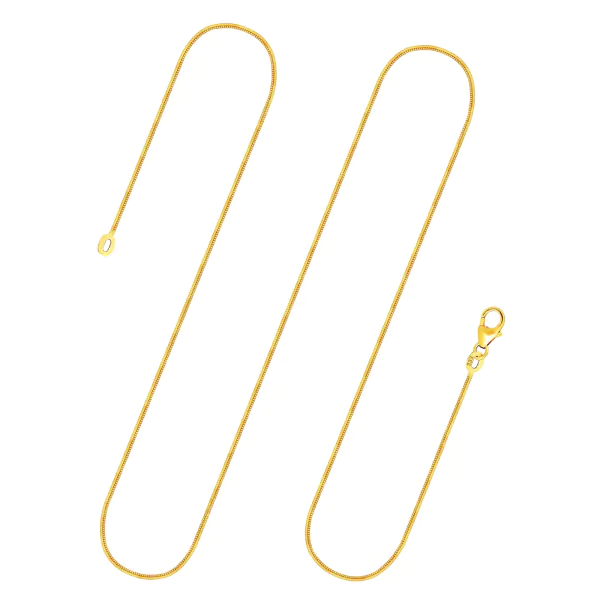 Goldkette als Schlangenkette in Gelbgold 333 / 8K, 42 cm lang, 1,1 mm breit, Gewicht ca. 4.2 g.