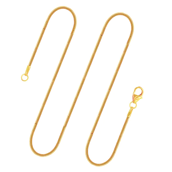 Goldkette als Schlangenkette in Gelbgold 333 / 8K, 40 cm lang, 1,2 mm breit, Gewicht ca. 3 g.