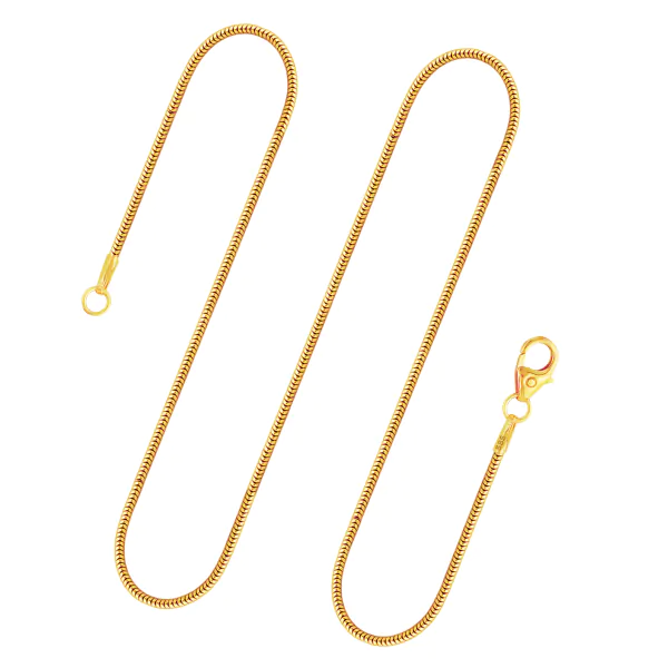 Goldkette als Schlangenkette in Gelbgold 585 / 14 Karat, 95 cm lang, 1.2 mm breit, Gewicht ca. 8.3 g.