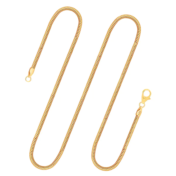 Goldkette als Schlangenkette in Gelbgold 585 / 14K, 75 cm lang, 2,4 mm breit, Gewicht ca. 19.5 g.