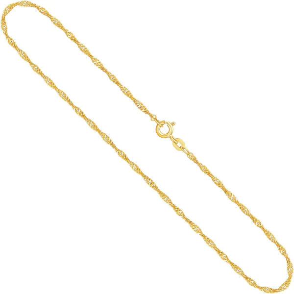 Goldkette als Singapurkette in Gelbgold 750 / 18 Karat, 38 cm lang, 2.9 mm breit, Gewicht ca. 6.5 g.