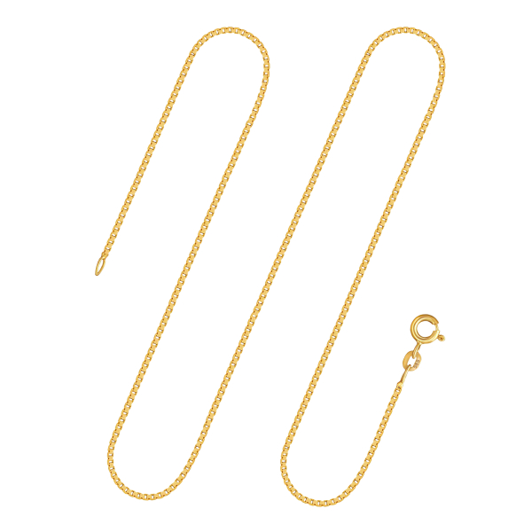 Goldkette als Venezianerkette in Gelbgold 585 / 14K, 50 cm lang, 1,2 mm breit, Gewicht ca. 4.9 g.
