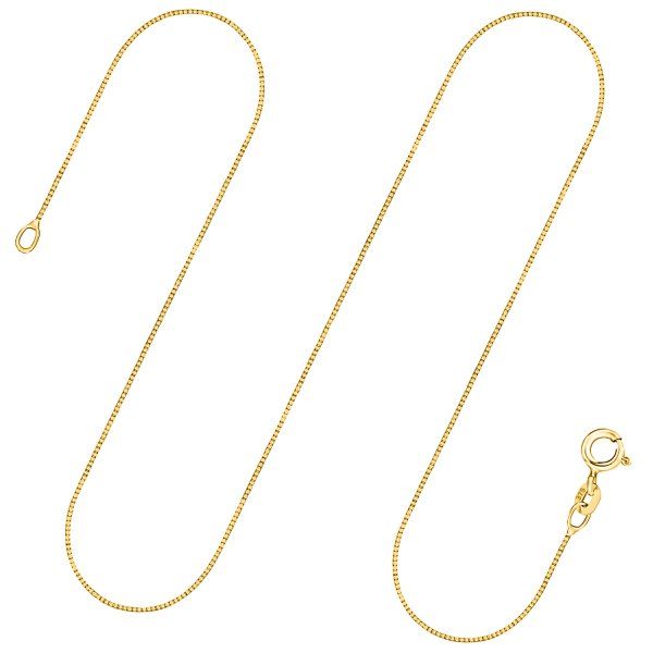 Goldkette als Venezianerkette in Gelbgold 333 / 8K, 45 cm lang, 0,6 mm breit, Gewicht ca. 1 g.