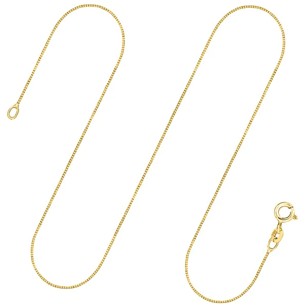 Goldkette als Venezianerkette in Gelbgold 750 / 18K, 38 cm lang, 0,6 mm breit, Gewicht ca. 1.2 g.