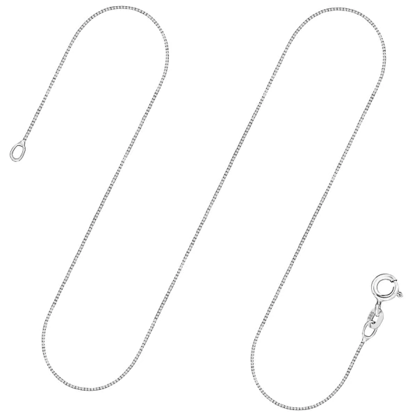 Goldkette als Venezianerkette in Weißgold 585 / 14K, 38 cm lang, 0,6 mm breit, Gewicht ca. 1.1 g.