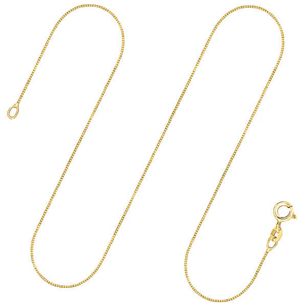 Goldkette als Venezianerkette in Gelbgold 375 / 9K, 50 cm lang, 0,7 mm breit, Gewicht ca. 1.7 g.