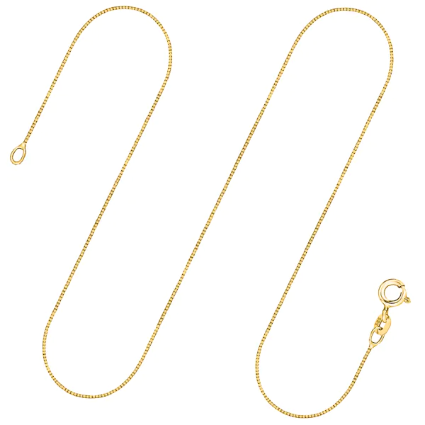 Goldkette als Venezianerkette in Gelbgold 585 / 14K, 36 cm lang, 0,7 mm breit, Gewicht ca. 1.4 g.