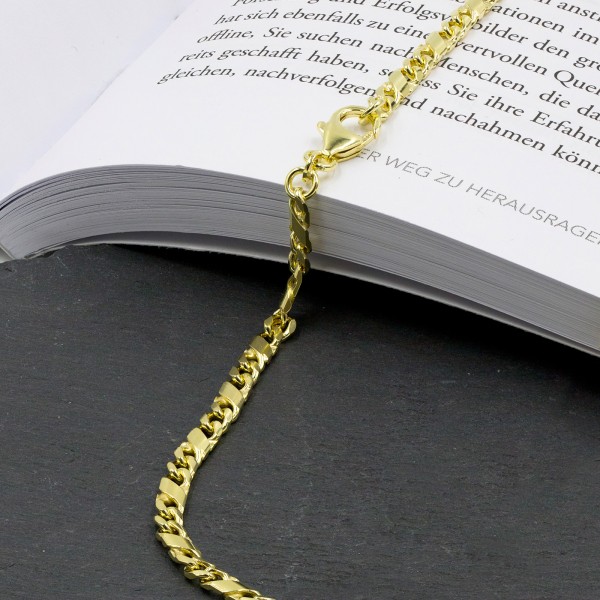 Armband als Dollarkette in Gelbgold 585 / 14K, 21 cm lang, 3,7 mm breit, Gewicht ca. 9.5 g.