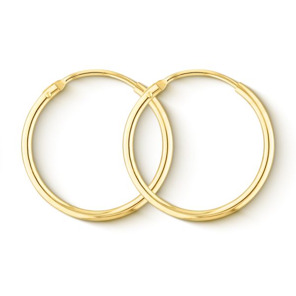 Ohrringe, Creolen, Gelbgold 333 / 8K, Außendurchmesser 20 mm, Breite 1.5 mm, Gewicht ca. 0.6 g