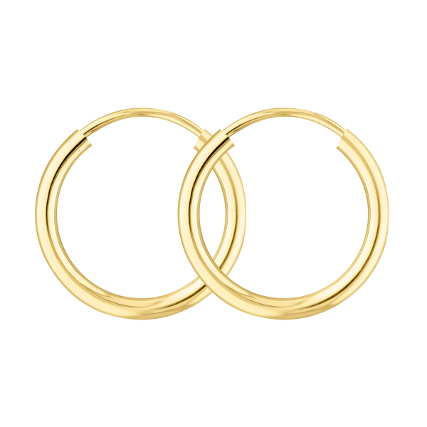 Ohrringe, Creolen, Gelbgold 750 / 18K, Außendurchmesser 20 mm, Breite 2 mm, Gewicht ca. 0.89 g