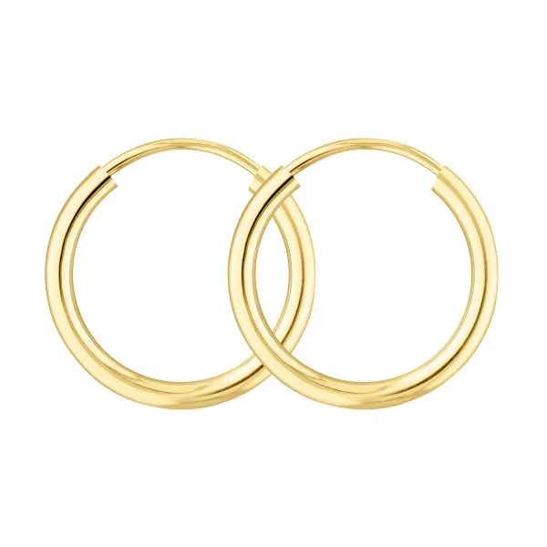 Ohrringe, Creolen, Gelbgold 750 / 18K, Außendurchmesser 20 mm, Breite 2 mm, Gewicht ca. 0.89 g