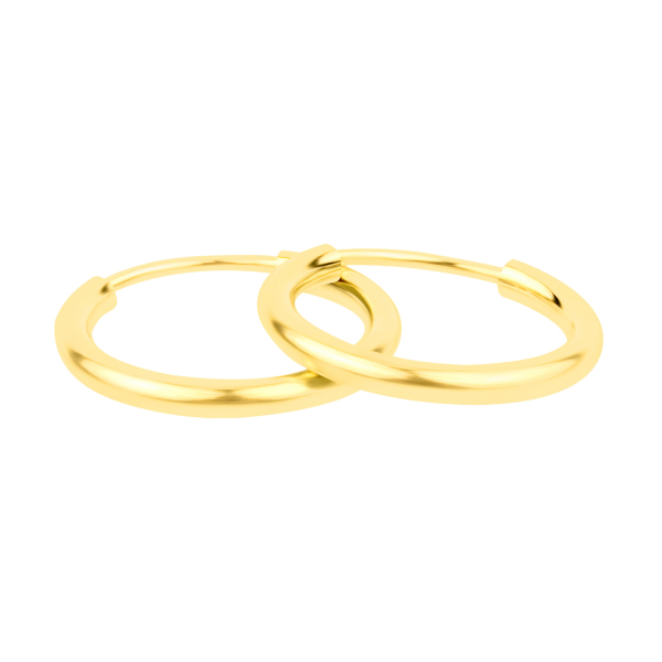 Ohrringe, Creolen, Gelbgold 750 / 18K, Außendurchmesser 20 mm, Breite 2 mm, Gewicht ca. 0.89 g