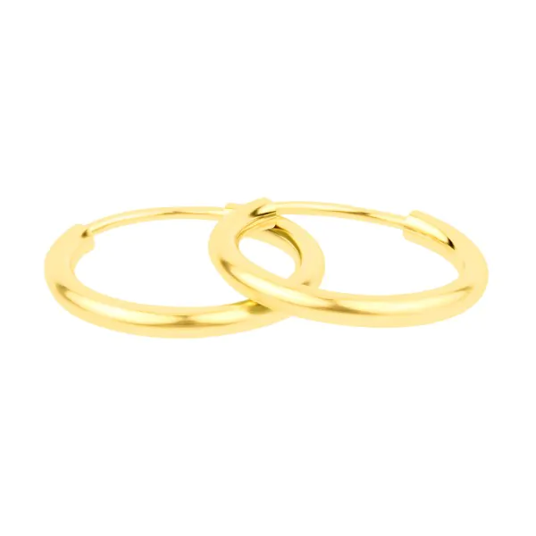 Ohrringe, Creolen, Gelbgold 750 / 18K, Außendurchmesser 20 mm, Breite 2 mm, Gewicht ca. 0.89 g