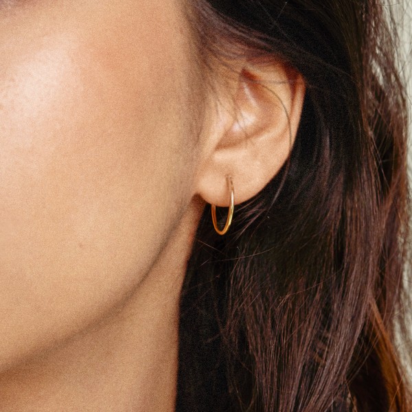 Ohrringe, Creolen, Gelbgold 333 / 8K, Außendurchmesser 20 mm, Breite 2 mm, Gewicht ca. 0.7 g