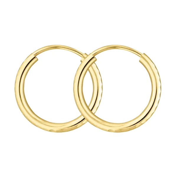 Ohrringe, Creolen, Gelbgold 333 / 8K, Außendurchmesser 15 mm, Breite 2 mm, Gewicht ca. 0.5 g