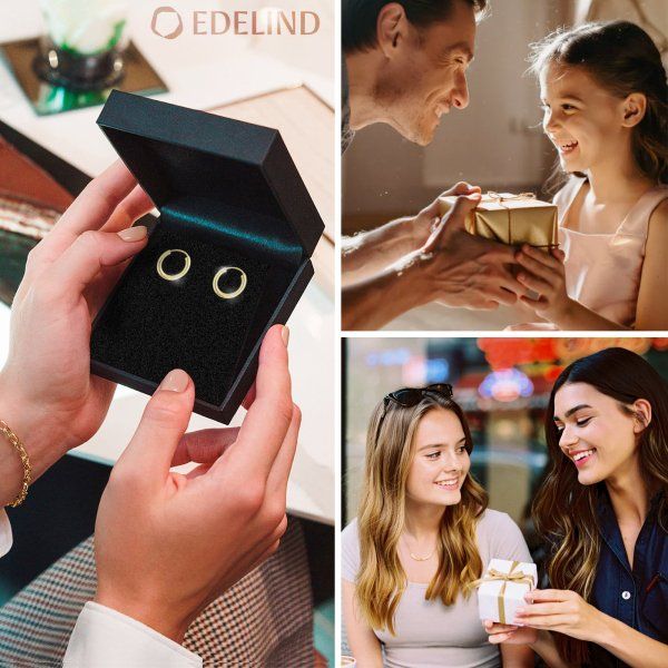 Ohrringe, Creolen, Gelbgold 750 / 18K, Außendurchmesser 15 mm, Breite 2.5 mm, Gewicht ca. 1 g