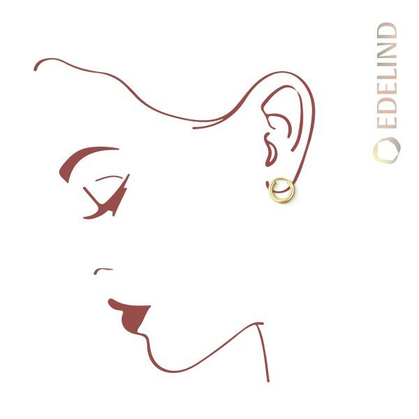 Ohrringe, Creolen, Gelbgold 750 / 18K, Außendurchmesser 15 mm, Breite 2.5 mm, Gewicht ca. 1 g