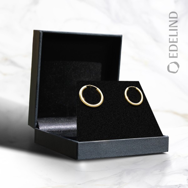 Ohrringe, Creolen, Gelbgold 333 / 8K, Außendurchmesser 20 mm, Breite 2.5 mm, Gewicht ca. 0.9 g