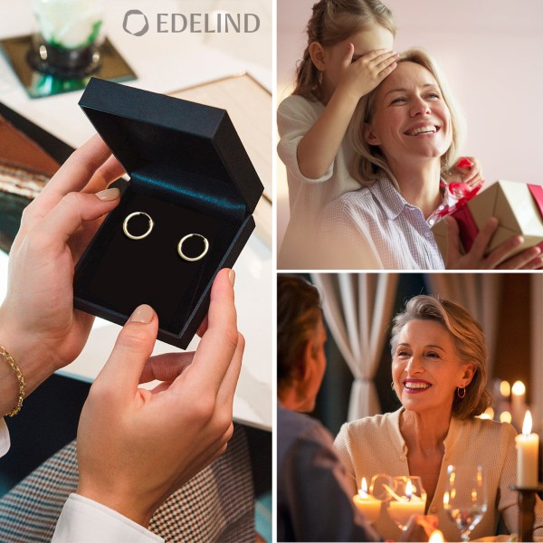 Ohrringe, Creolen, Gelbgold 585 / 14K, Außendurchmesser 20 mm, Breite 2.5 mm, Gewicht ca. 1.1 g