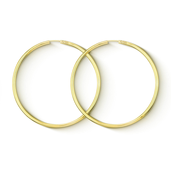 Goldene Creolen, Gelbgold in 2.5 mm mit flexiblem Verschuss