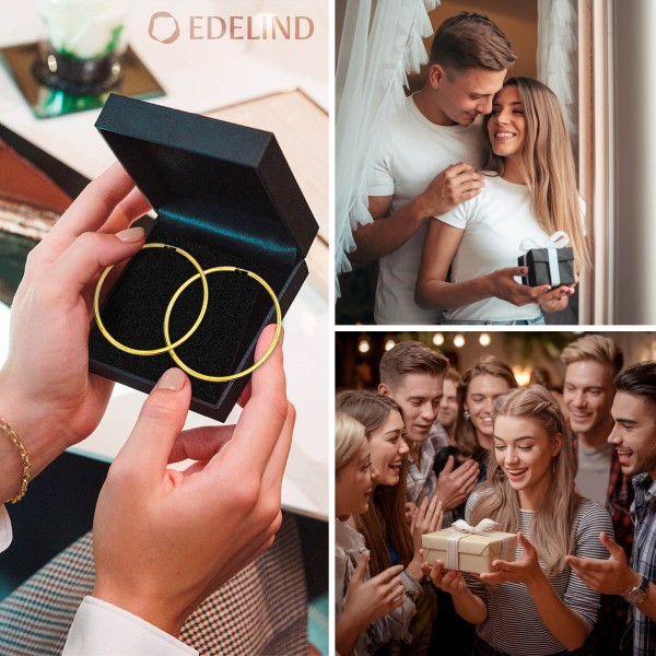 Ohrringe, Creolen, Gelbgold 333 / 8K, Außendurchmesser 60 mm, Breite 2.5 mm, Gewicht ca. 3.2 g