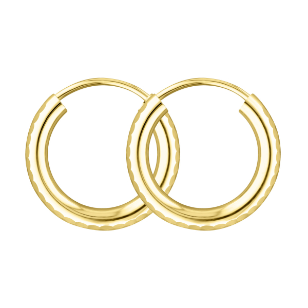 Goldene Creolen, Gelbgold in 2.5 mm eckig
