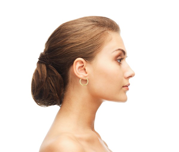 Ohrringe, Creolen, Gelbgold 585 / 14K, Außendurchmesser 20 mm, Breite 2.5 mm, Gewicht ca. 1.1 g