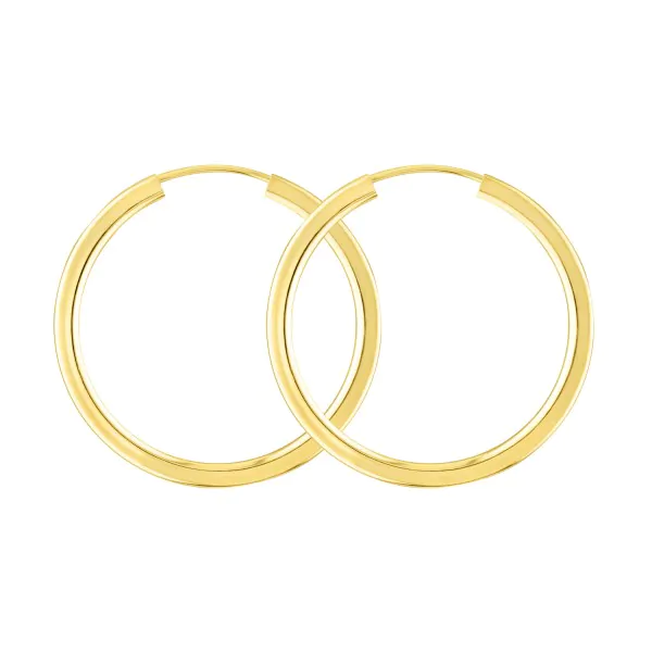 Ohrringe, Creolen, Gelbgold 585 / 14K, Außendurchmesser 30 mm, Breite 2.5 mm, Gewicht ca. 2.6 g