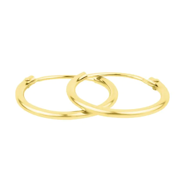 Goldene Creolen, Gelbgold in 2.5 mm eckig mit Muster