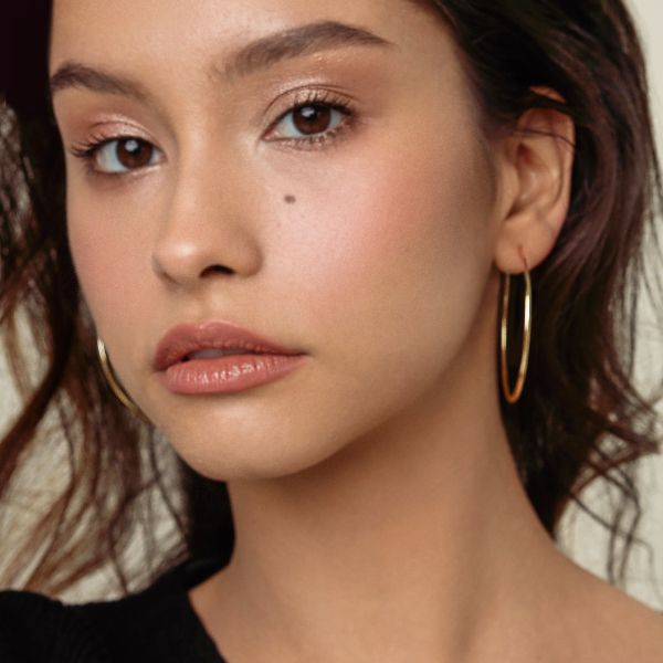 Ohrringe, Creolen, Gelbgold 333 / 8K, Außendurchmesser 60 mm, Breite 2 mm, Gewicht ca. 2.5 g