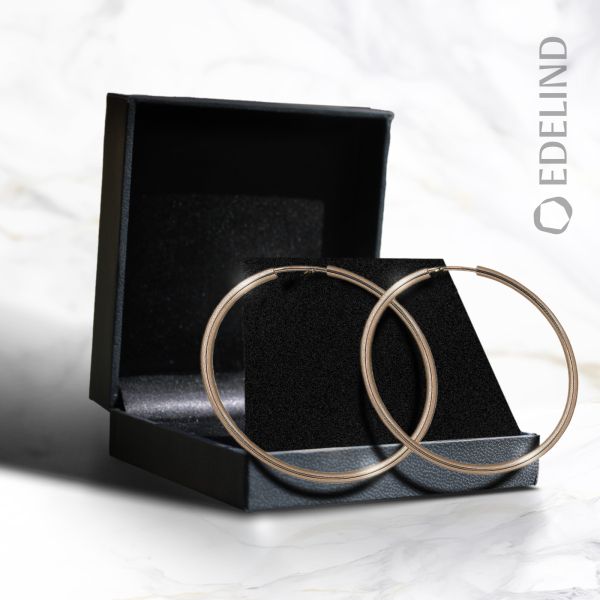 Ohrringe, Creolen, Gelbgold 333 / 8K, Außendurchmesser 60 mm, Breite 2 mm, Gewicht ca. 2.5 g