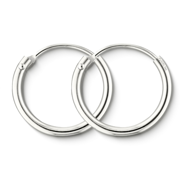 Goldene Creolen, Weißgold in 1.3 mm
