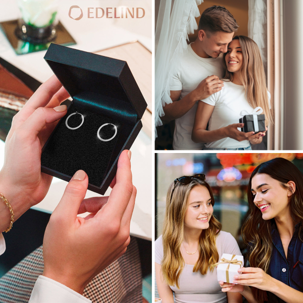 Ohrringe, Creolen, Weißgold 750 / 18K, Außendurchmesser 20 mm, Breite 2 mm, Gewicht ca. 0.9 g