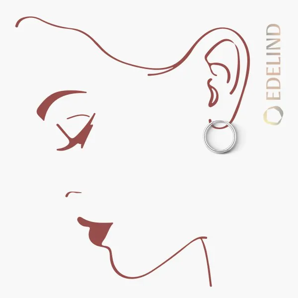 Ohrringe, Creolen, Weißgold 375 / 9K, Außendurchmesser 20 mm, Breite 2 mm, Gewicht ca. 0.6 g