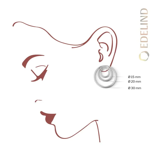 Ohrringe, Creolen, Weißgold 375 / 9K, Außendurchmesser 20 mm, Breite 2 mm, Gewicht ca. 0.6 g