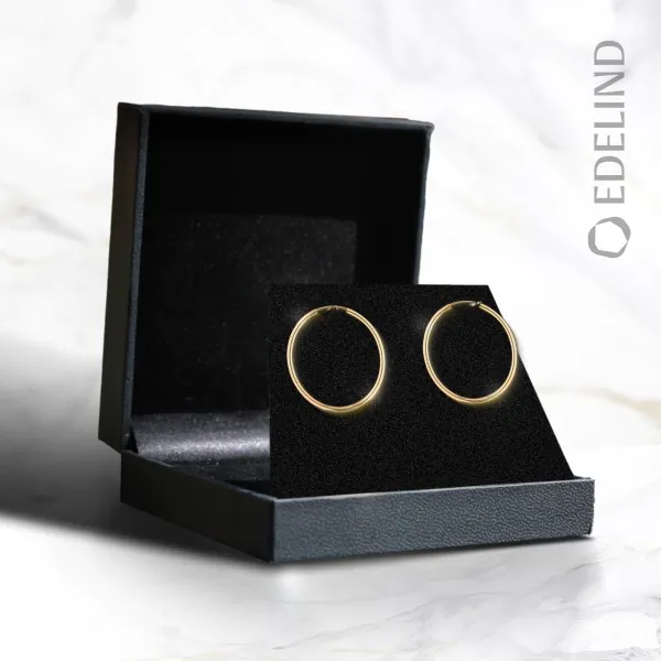 Ohrringe, Creolen, Gelbgold 375 / 9K, Außendurchmesser 30 mm, Breite 2 mm, Gewicht ca. 1.0 g