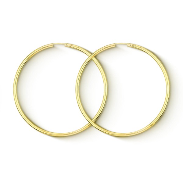 Ohrringe, Creolen, Gelbgold 333 / 8K, Außendurchmesser 60 mm, Breite 2.5 mm, Gewicht ca. 3.2 g