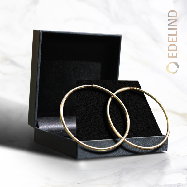 Goldene Creolen, Gelbgold in 2.5 mm mit flexiblem Verschuss