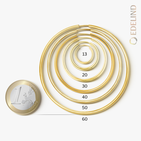 Goldene Creolen, Gelbgold in 2.5 mm mit flexiblem Verschuss