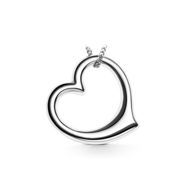 Anhänger Schwingendes Herz , Weißgold 585 / 14K, Höhe 12 mm, Gewicht ca. 0,39 g