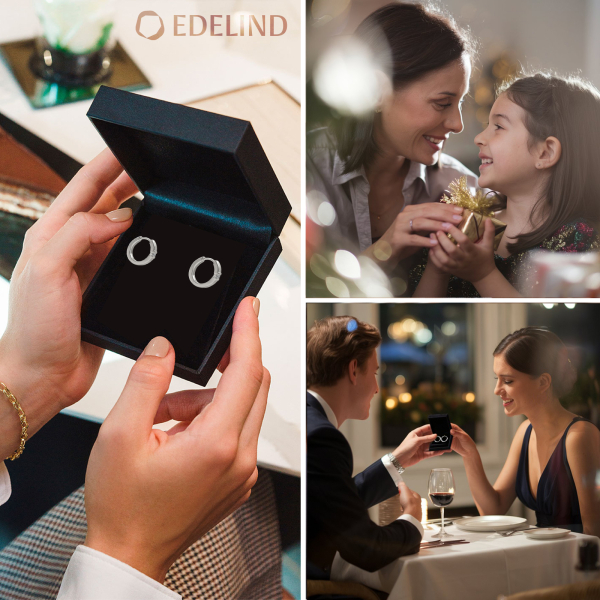 0,06 Karat Diamant Creolen Weißgold in 13 mm