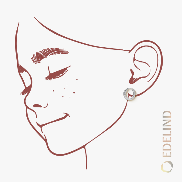 0,06 Karat Diamant Creolen Weißgold in 13 mm