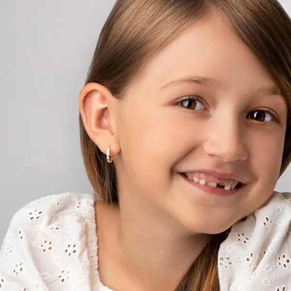 0,06 Karat Diamant Creolen Rotgold in 13 mm