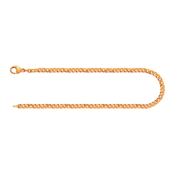 Armband als Panzerkette flach in Gelbgold 585 / 14 K, 18,5 cm lang, 2,7mm breit, Gewicht ca. 4 g.