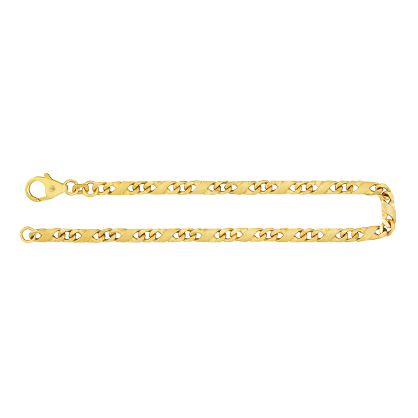 Armband Dollarkette satiniert Gelbgold