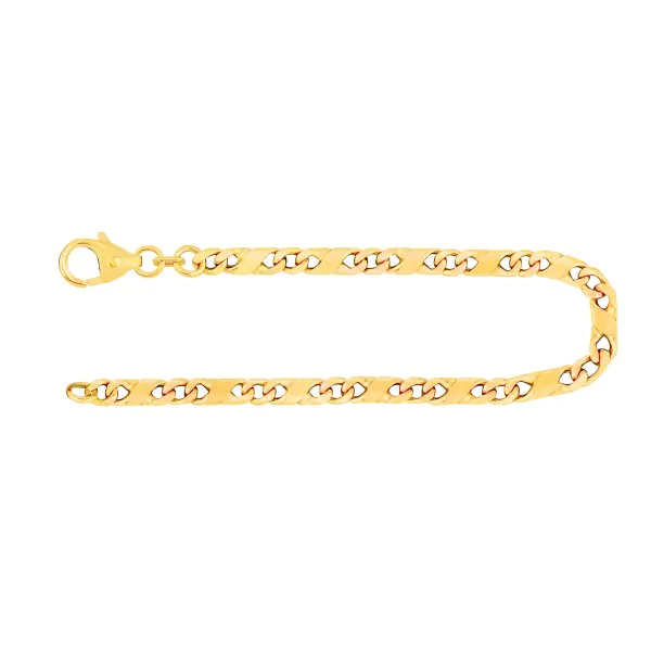 Armband als Dollarkette in Gelbgold 585 / 14 K, 20 cm lang, 3,7mm breit, Gewicht ca. 9 g.