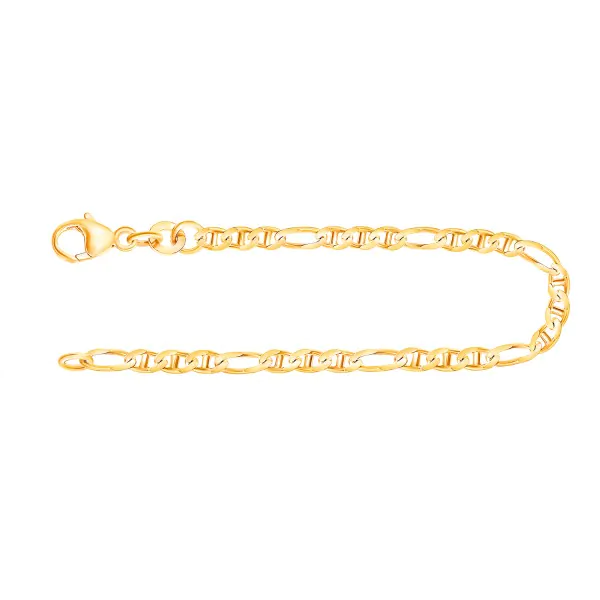 Armband als Panzerstegkette in Gelbgold 585 / 14 K, 18 cm lang, 2,5mm breit, Gewicht ca. 2.2 g.