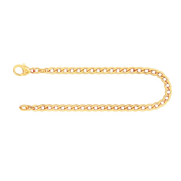 Armband als Panzerkette hohl in Gelbgold 585 / 14K, 18,5 cm lang, 3,6 mm breit, Gewicht ca. 3.3 g.